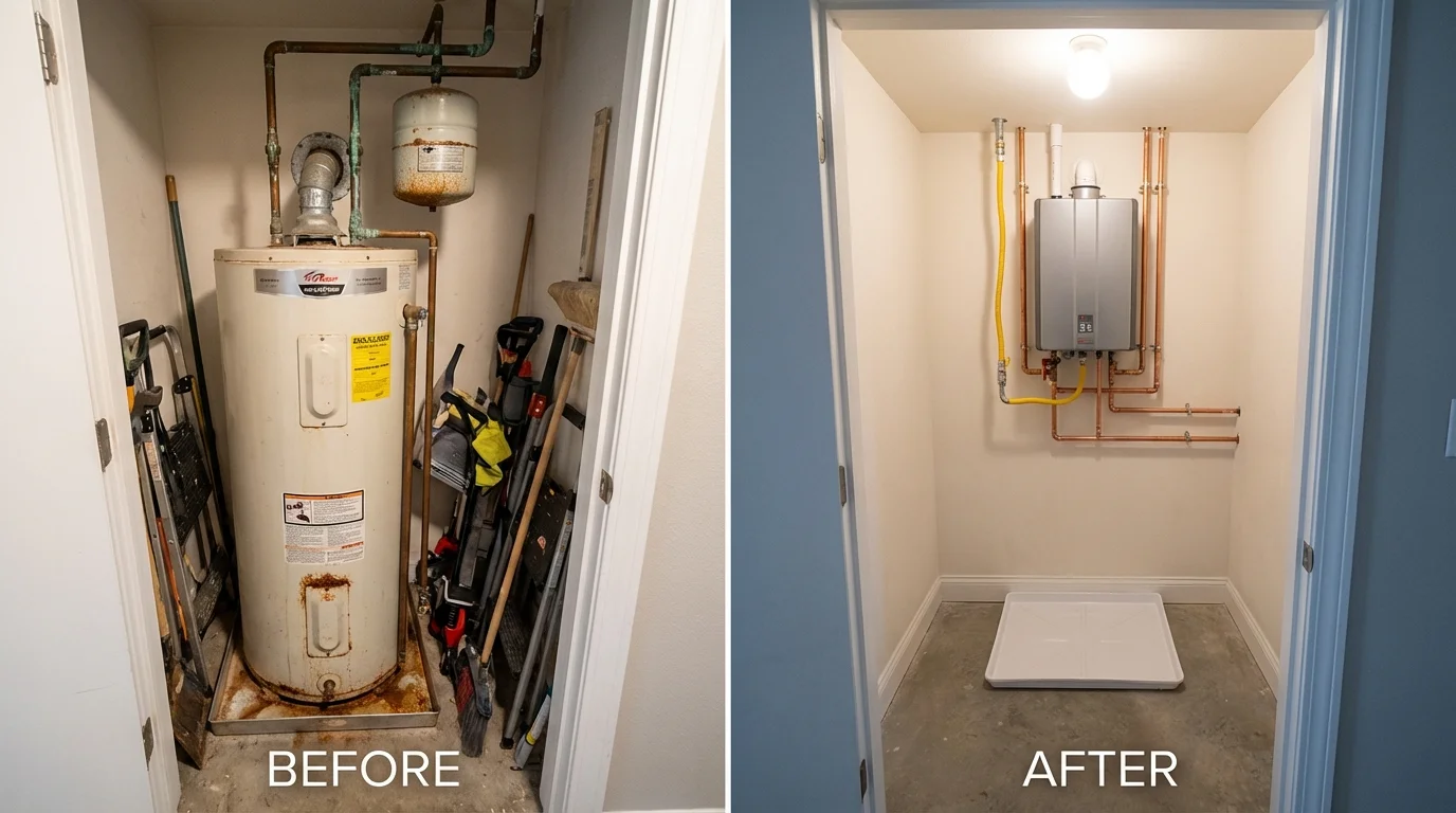Tank water heater versus wall-mounted tankless unit comparison for Silverthorne, CO homeowners